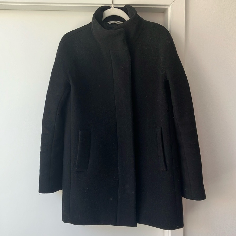 J. Crew black wool blend cocoon coat